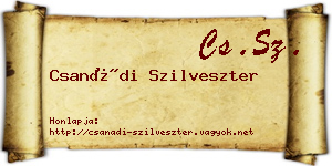Csanádi Szilveszter névjegykártya