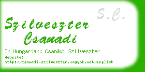 szilveszter csanadi business card